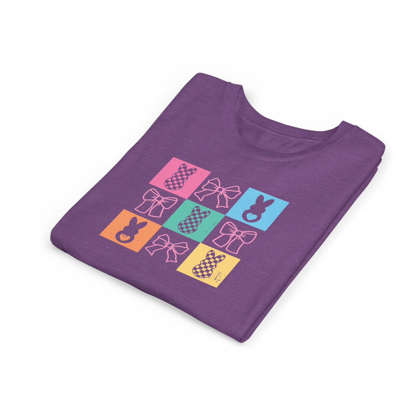 Colorful Easter Bunny & Bow Youth T-Shirt