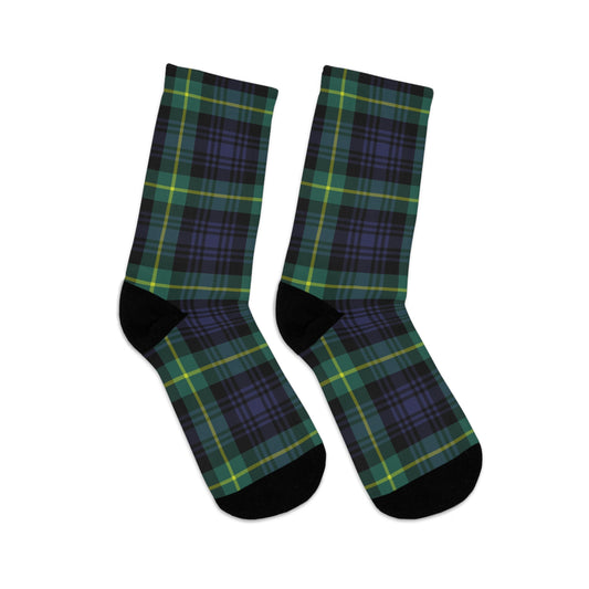 Green Plaid Crew Socks