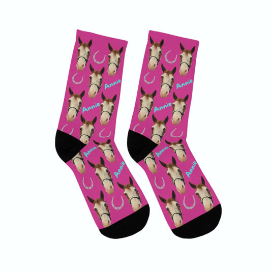 Custom Horse Face Socks with Name