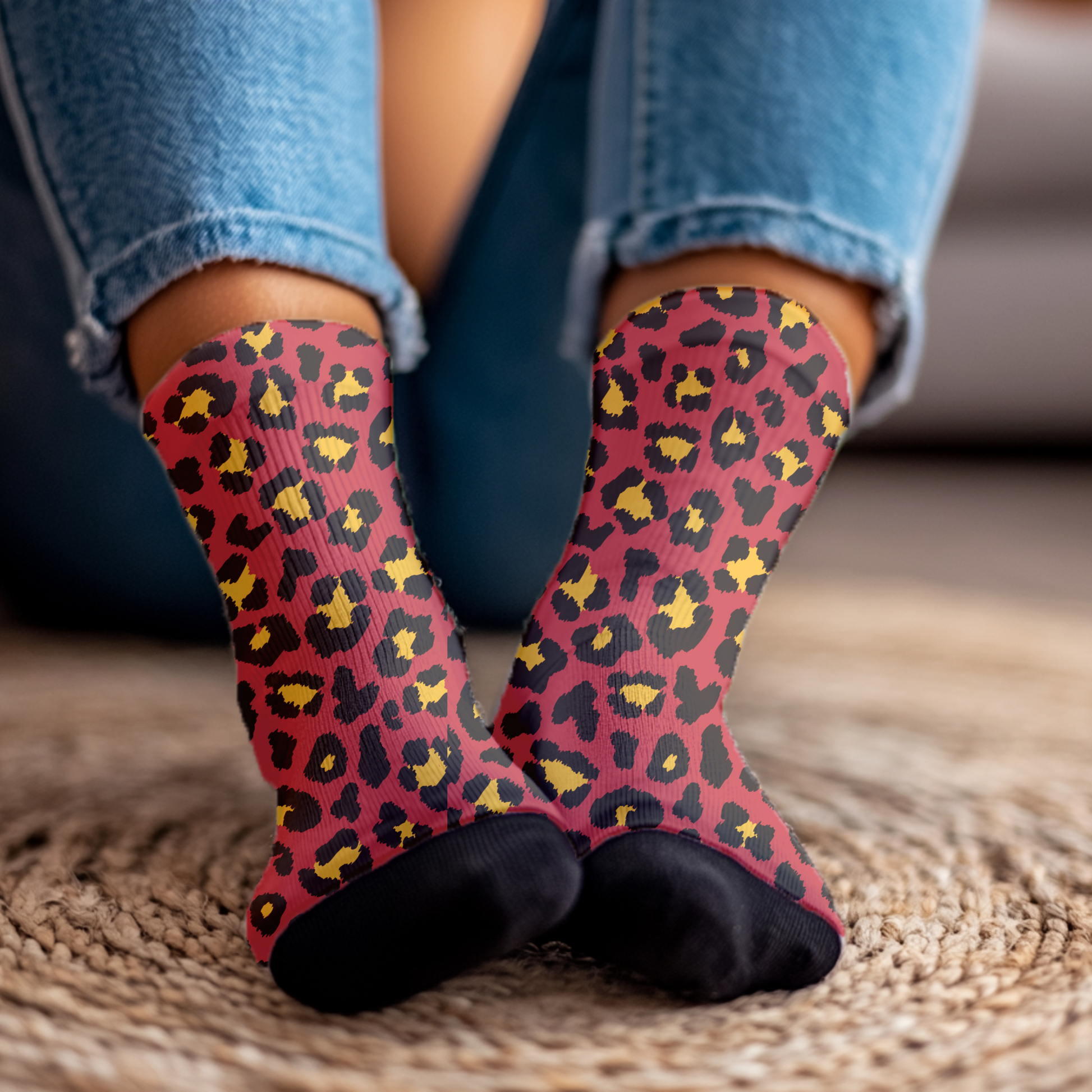 Leopard Print Kansas City Chiefs Socks