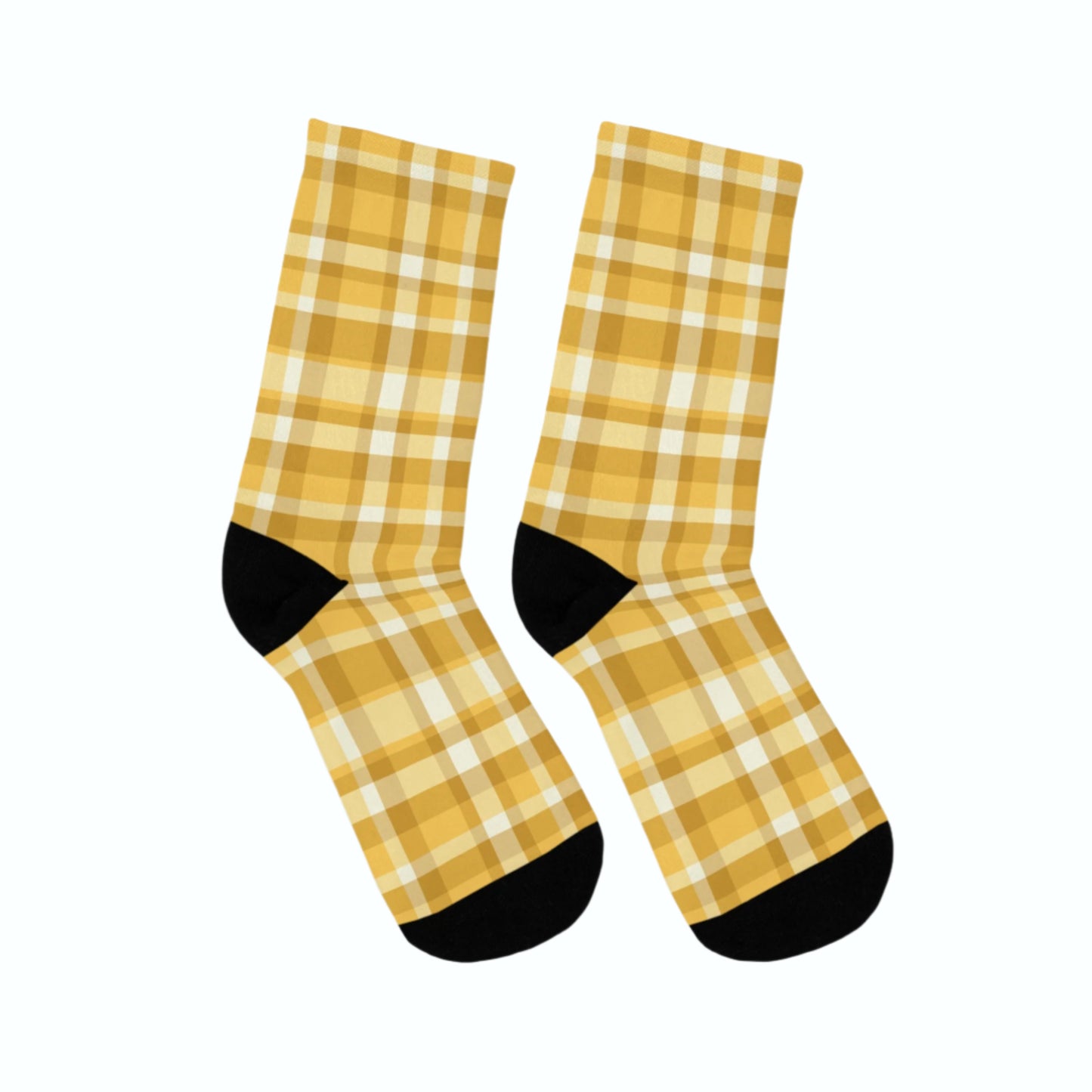 Yellow Plaid Crew Socks